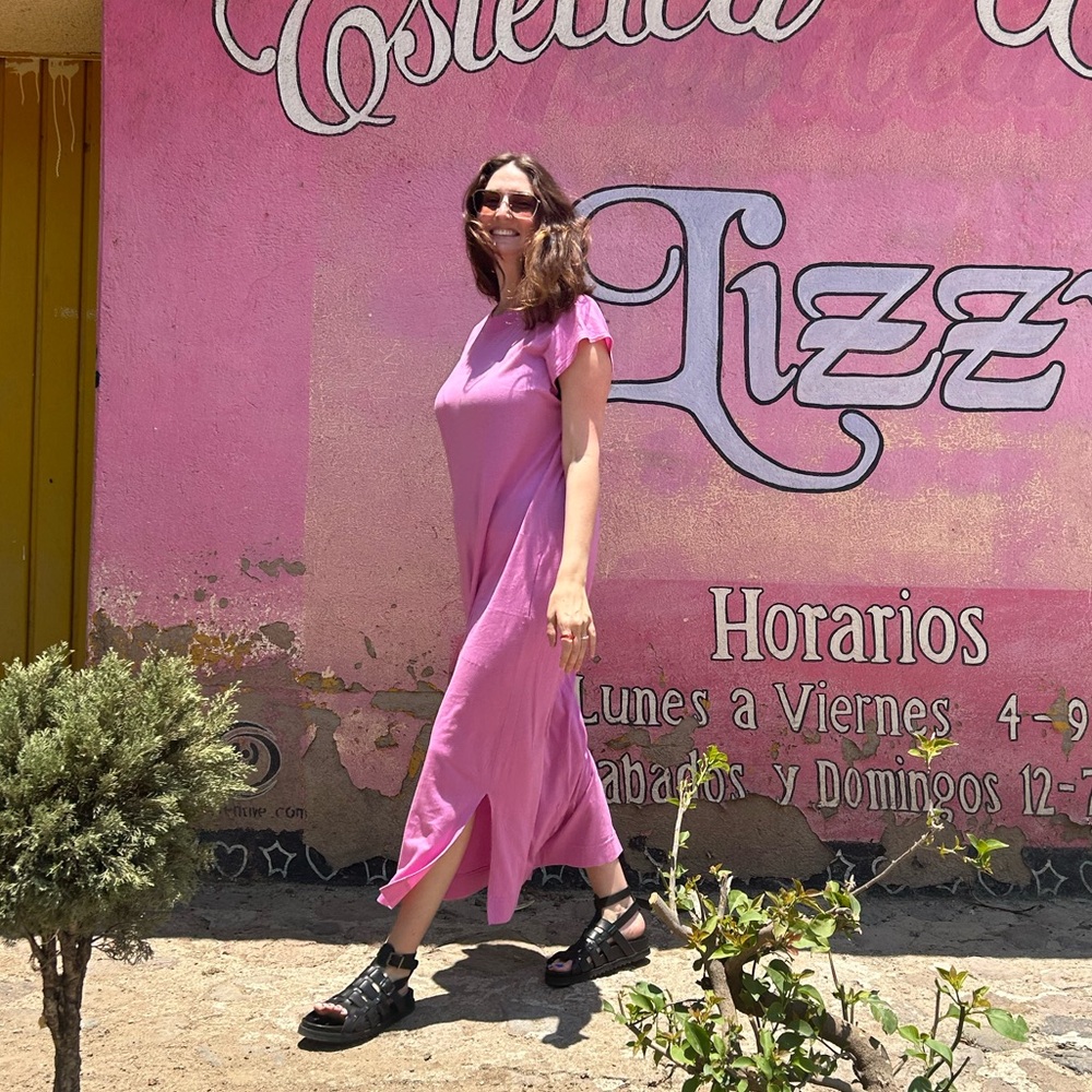 Cotton free people maxi dress with pockets